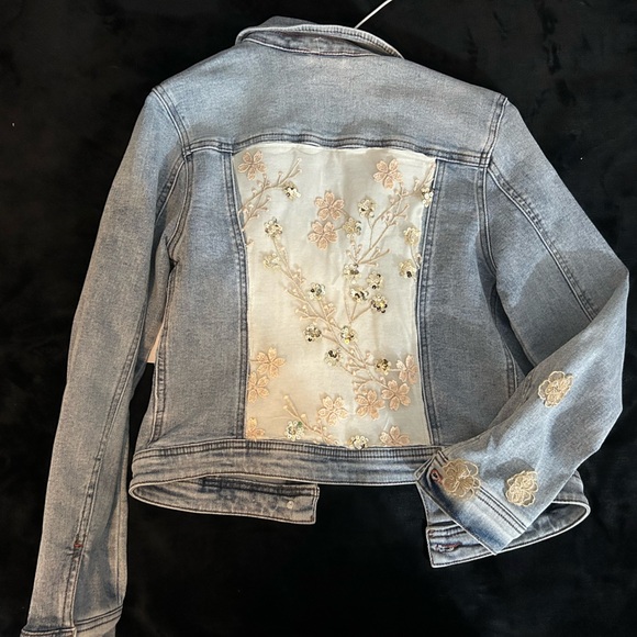 Kensie Jeans Reworked Handmade one of a kind Reconstructed DIY denim Jean jacket - Picture 6 of 9